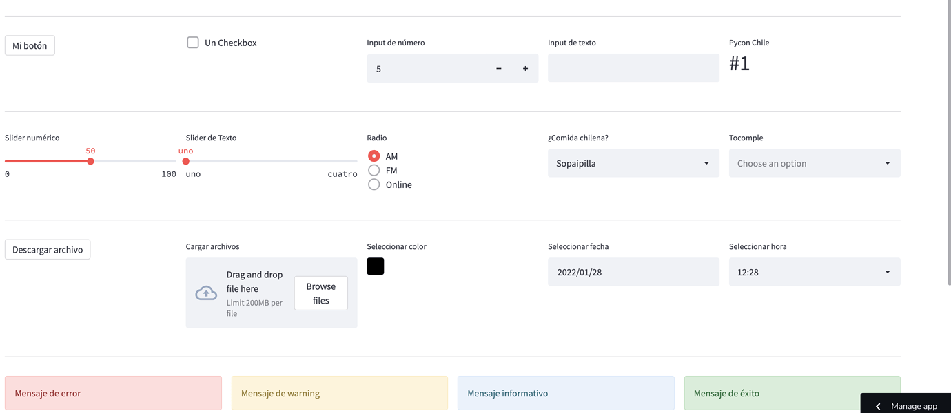 Table of widgets - Using Streamlit - Streamlit
