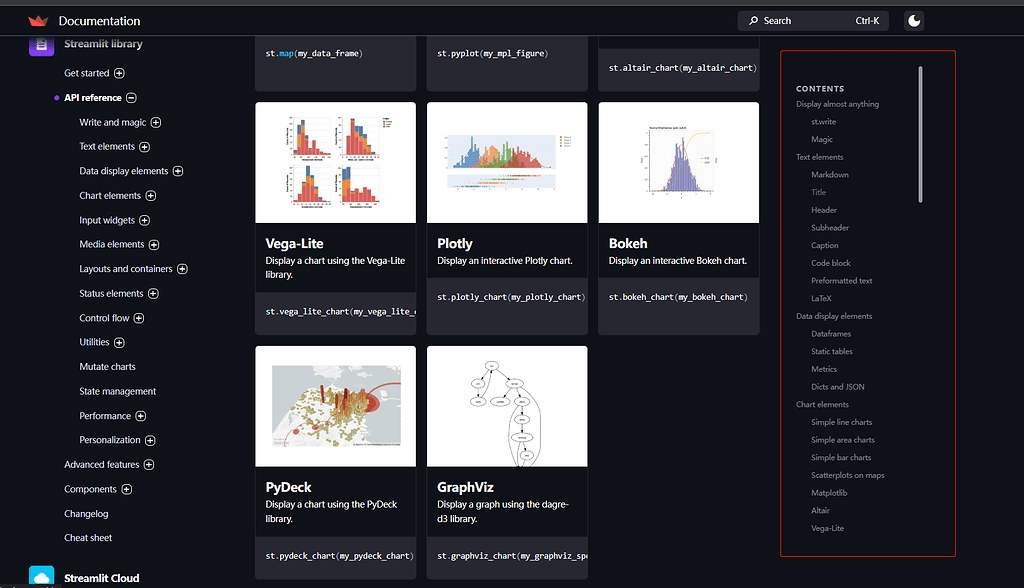 How can I directly use streamlit to create sidebars similar to those in ...