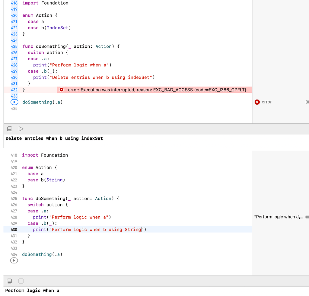 Switch Crashes When A Case Has An Indexset As Associated Value - Using  Swift - Swift Forums