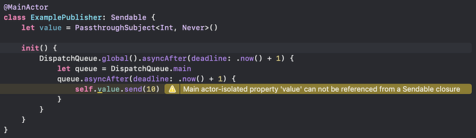 With indirect dispatch to main queue