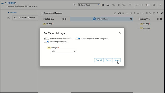 Set output value