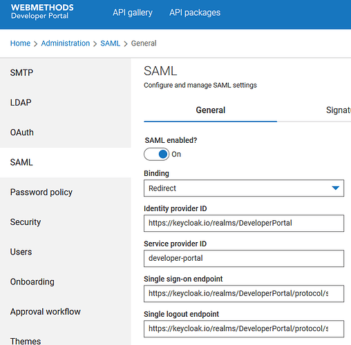 Configure SAML