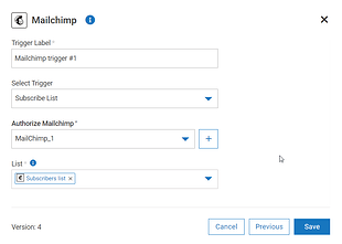 Configure Mailchimp trigger