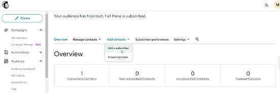 Add a Mailchimp subscriber