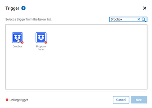 Dropbox trigger