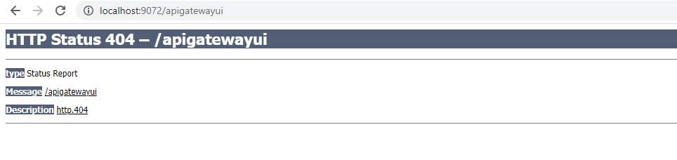 API gateway Error HTTP Error 404 Not Found
