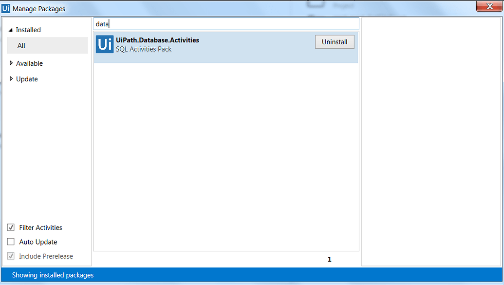 How to add Database.Activities package to UiPath studio Help UiPath