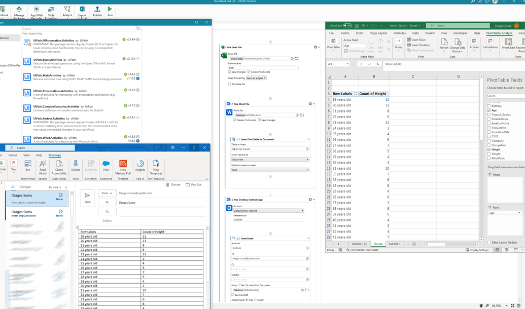 How can I add copy of Pivot table to outlook email body StudioX UiPath Community Forum