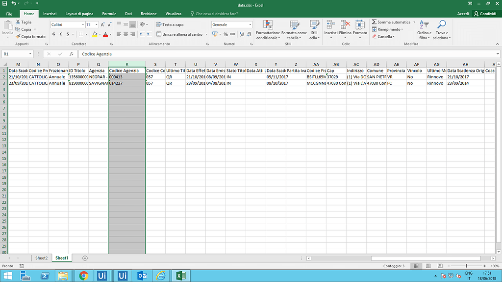 Check if a value in an excel file belongs to a column in another excel