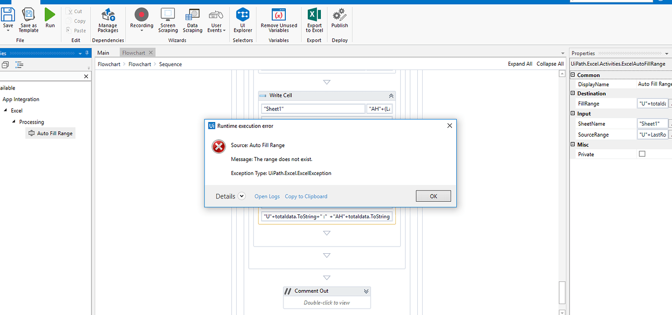 Drag formulas in excel for a specific row using auto fill activity