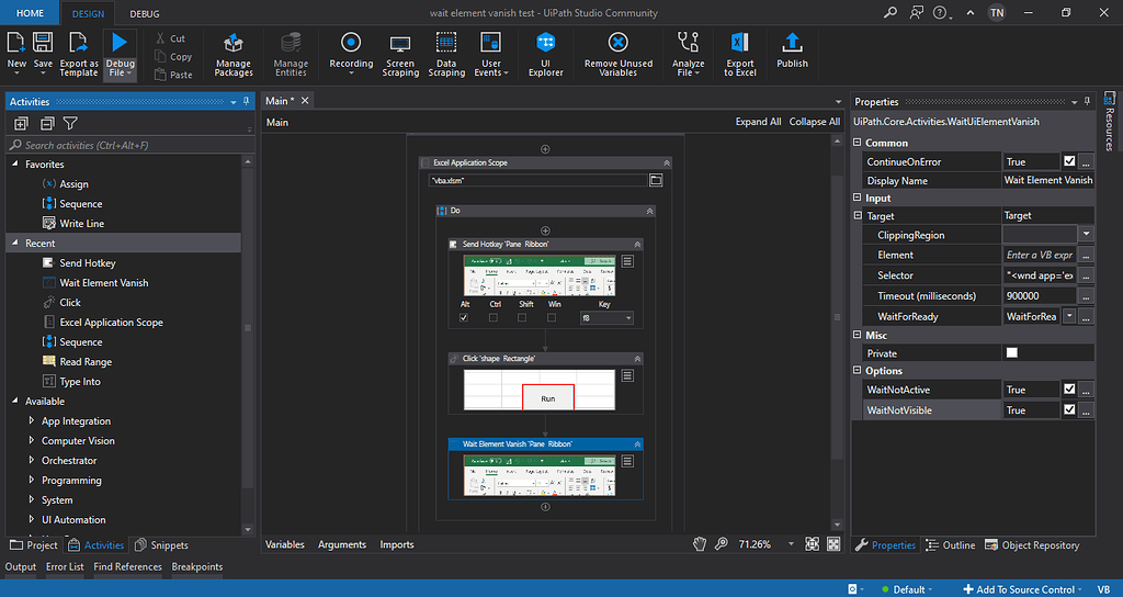 How to use wait element vanish - Studio - UiPath Community Forum
