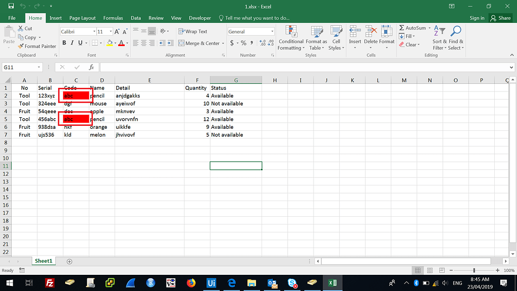 Find element exist in column and then write that row into new excel ...