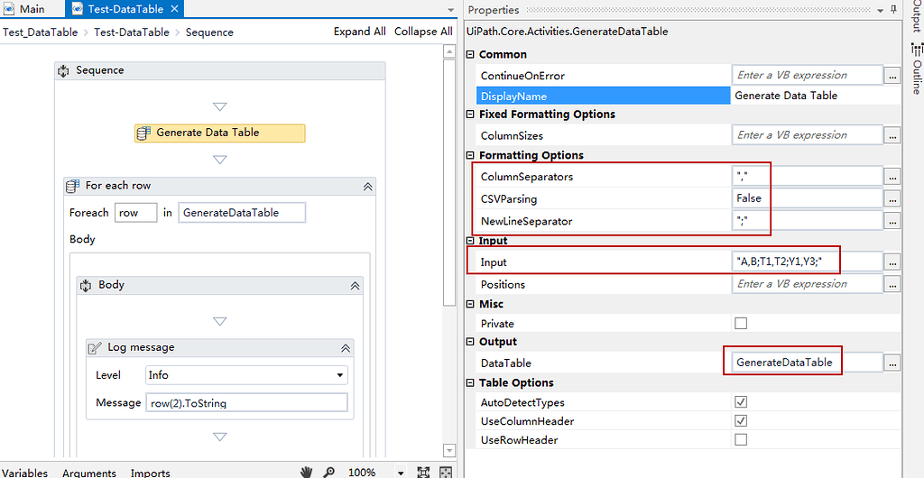 Problems of using Generate Data Table Help UiPath Community Forum