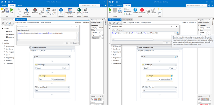 Complier error System.Data.DataTable - Help - UiPath