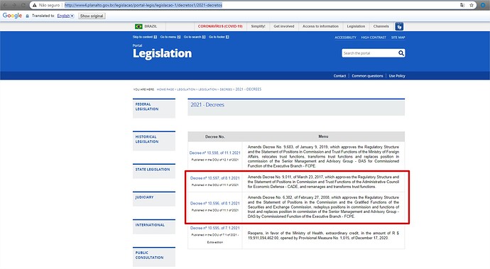 2021 - Decrees - Portal on Legislation - Google Chrome