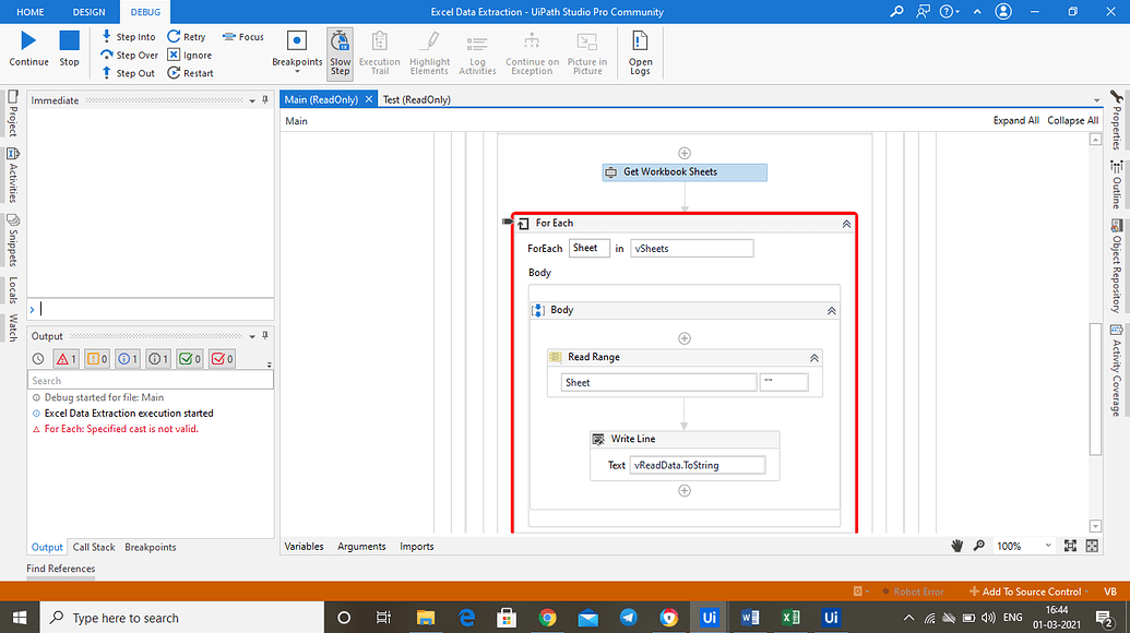 How to read data from 2 different excel with different sheet names