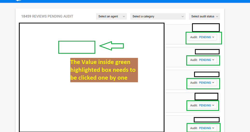 For Each Ui Element and Data Extraction Scarping failed to scrape data