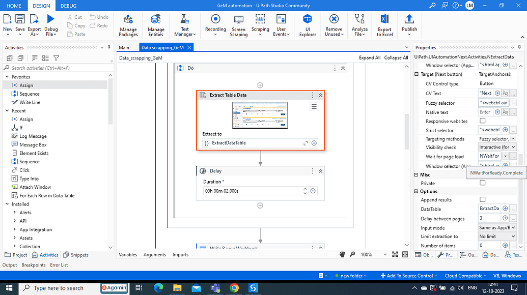 Table extraction for web, web page stops in between Activities UiPath Community Forum