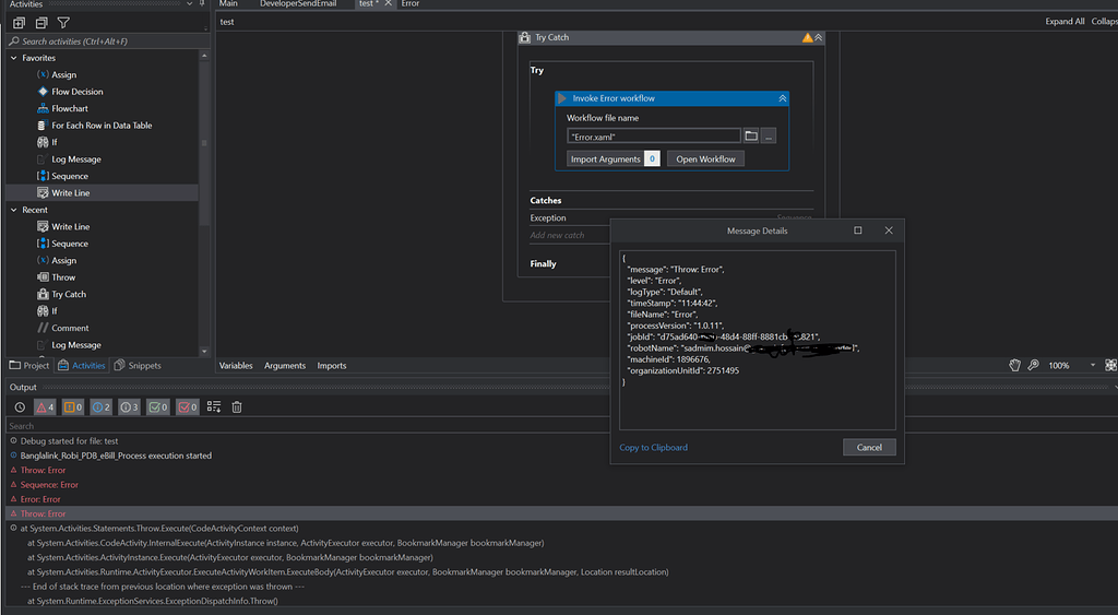 How to get full Exception Message Activities UiPath Community Forum