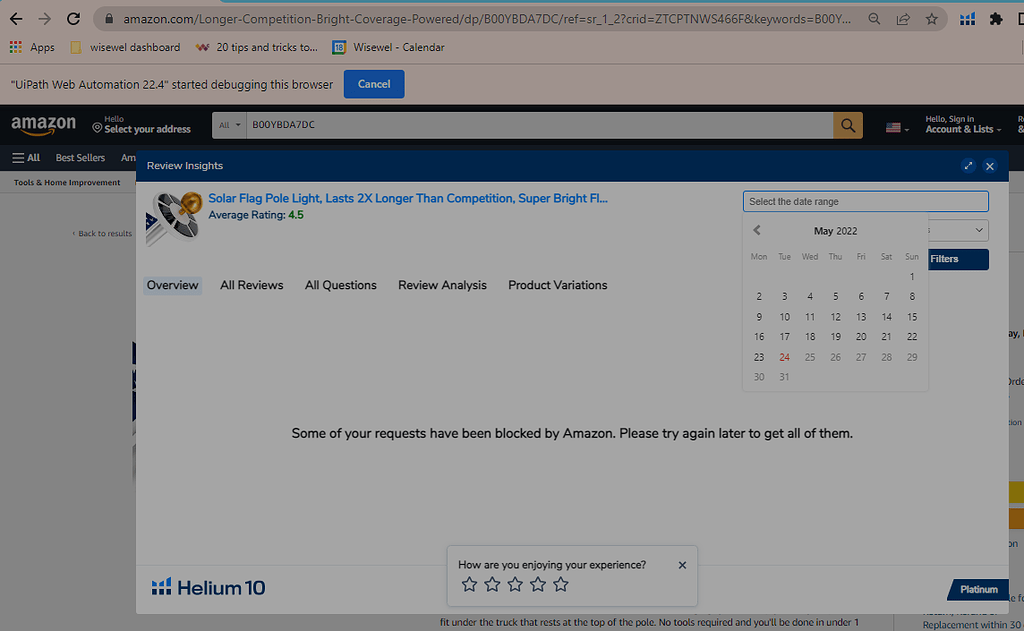 How to select the date range from calendar ( dated 1 yr back from today