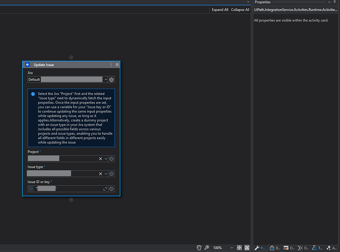 Update issue problem properties