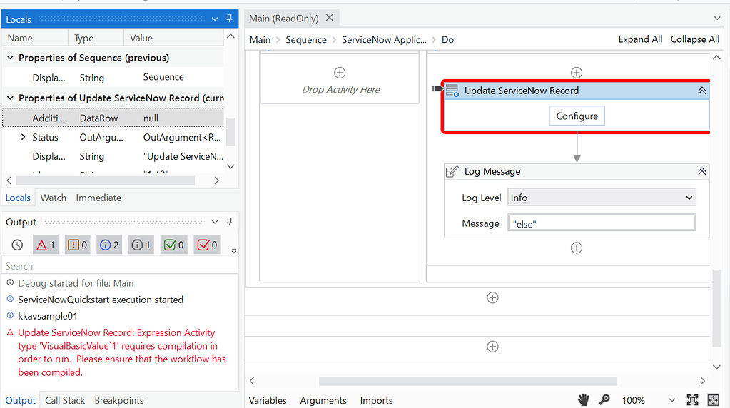 Update ServiceNow Record error - Automation Starter - UiPath Community ...