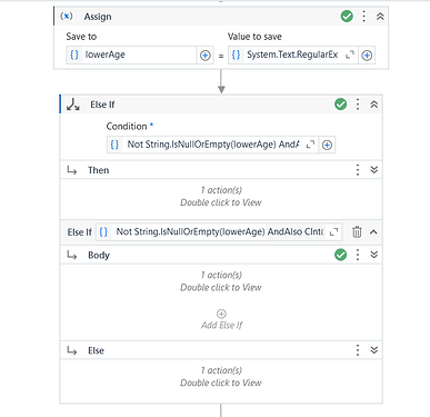 The image depicts a flowchart of a conditional logic process involving assigning and evaluating the variable "lowerAge". (Captioned by AI)