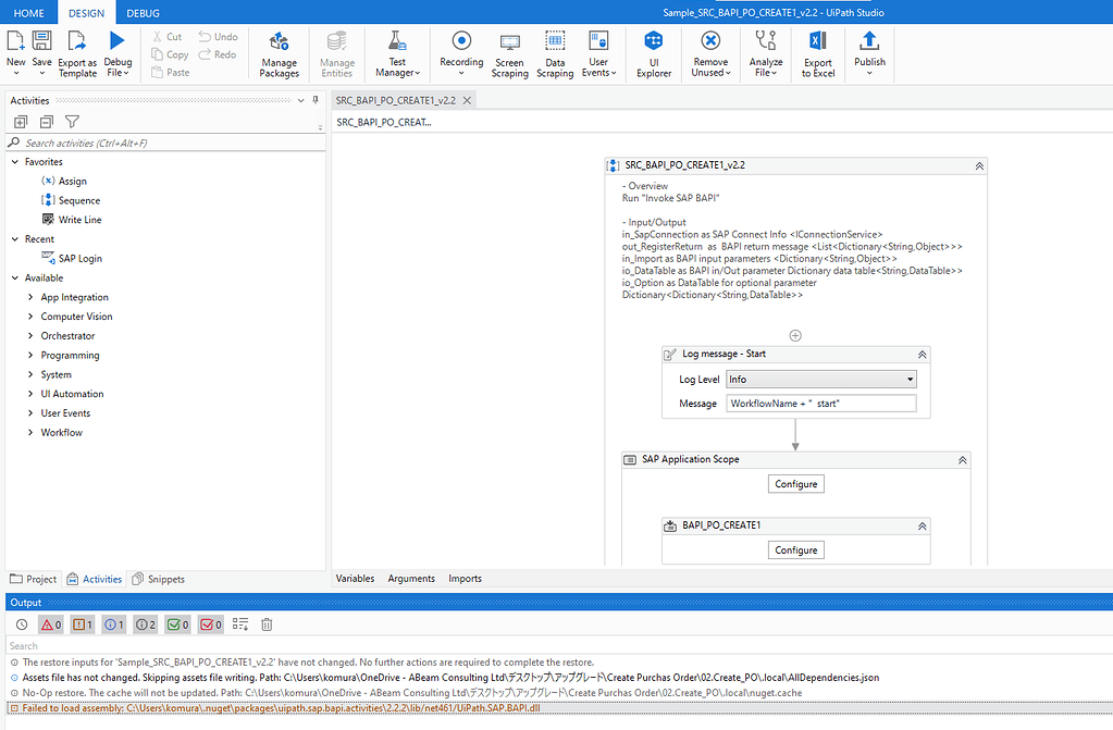 Assembly errors in SAP BAPI Activity Activities UiPath Community Forum