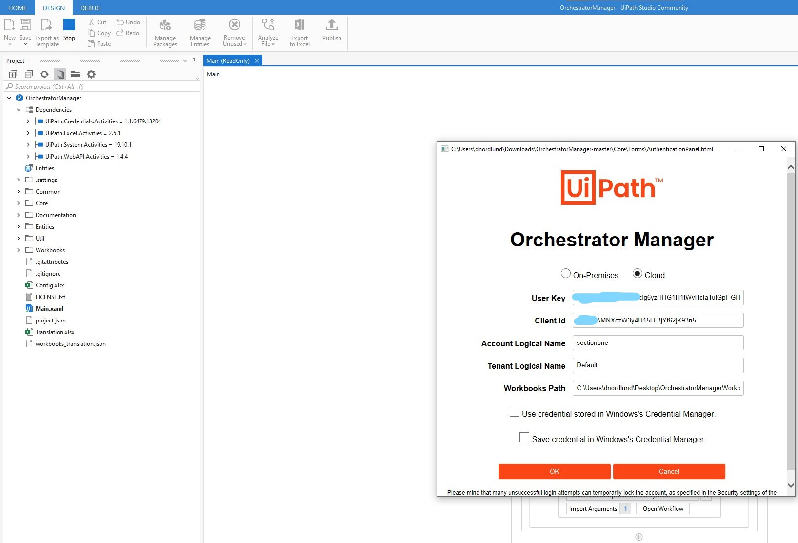 Orchestrator Manager - First time using it and issues straight away ...
