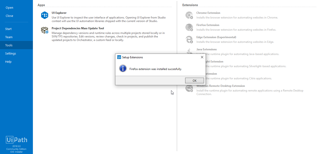Cannot add uipath extension on firefox browser Academy Feedback