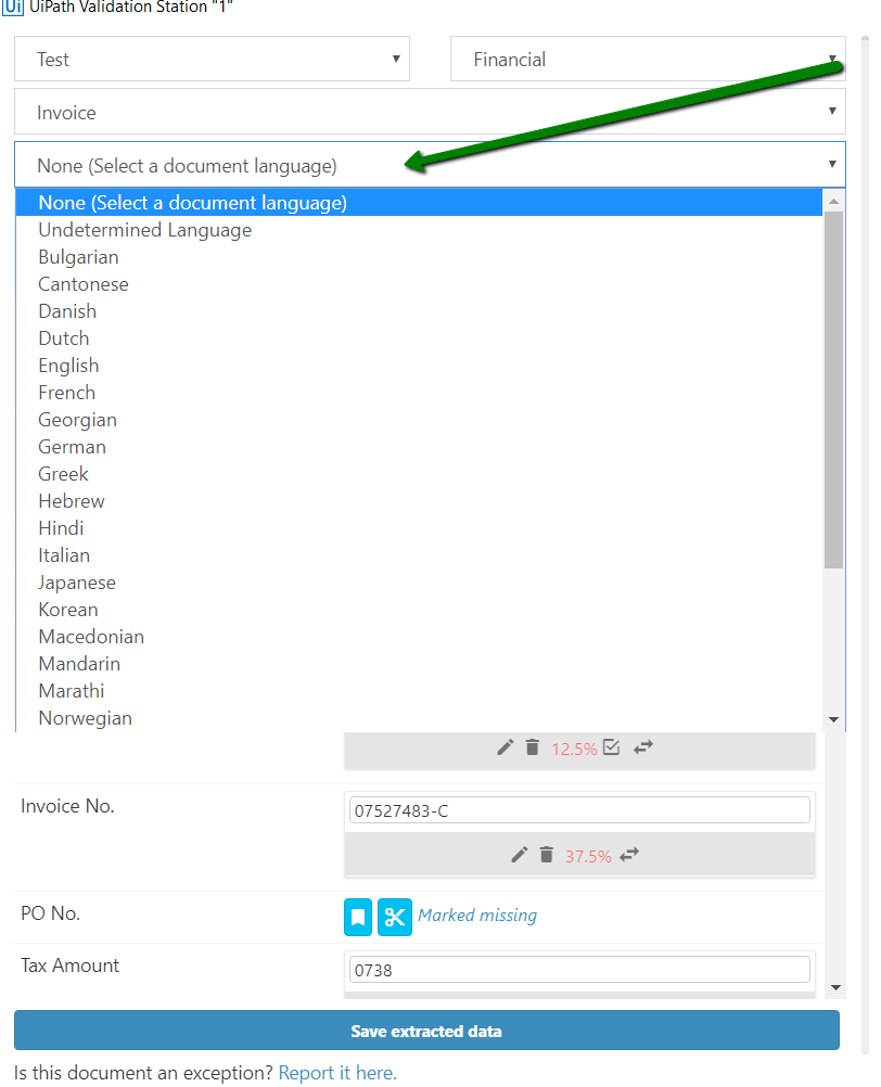 invoice-present-validation-station-set-language-document