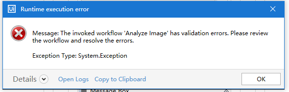 Analyze image activity validition error - Help - UiPath Community Forum
