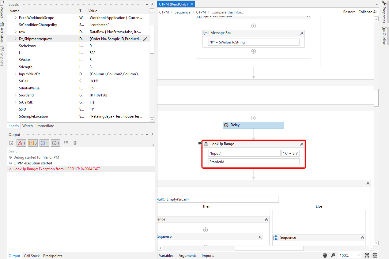 LookUp Range Exception from HRESULT 0x800AC472 Learn UiPath
