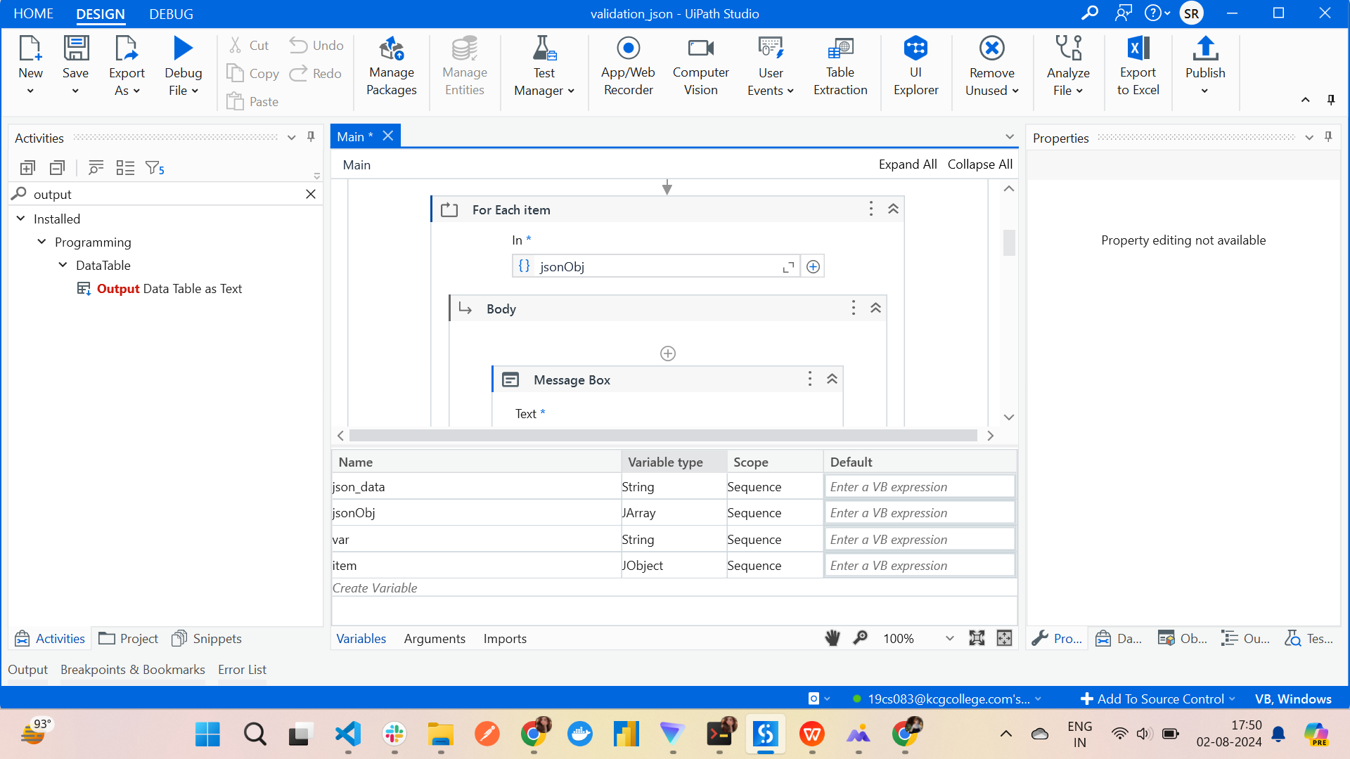 Json validation - Studio - UiPath Community Forum