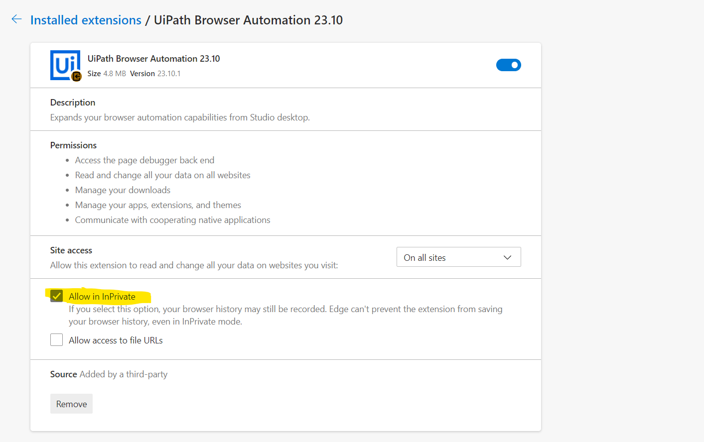 How to install Secret Mode Browser Extention in StudioX? StudioX
