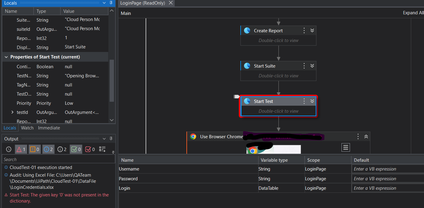 reportforUiPathactivity errors dispalyed and generate balank page ...