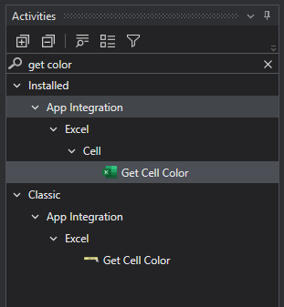 How to write Cell Address in the quot Get Cell Color quot Under App Integration