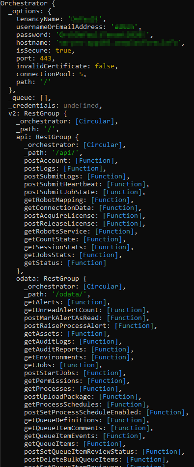Orchestrator object structure
