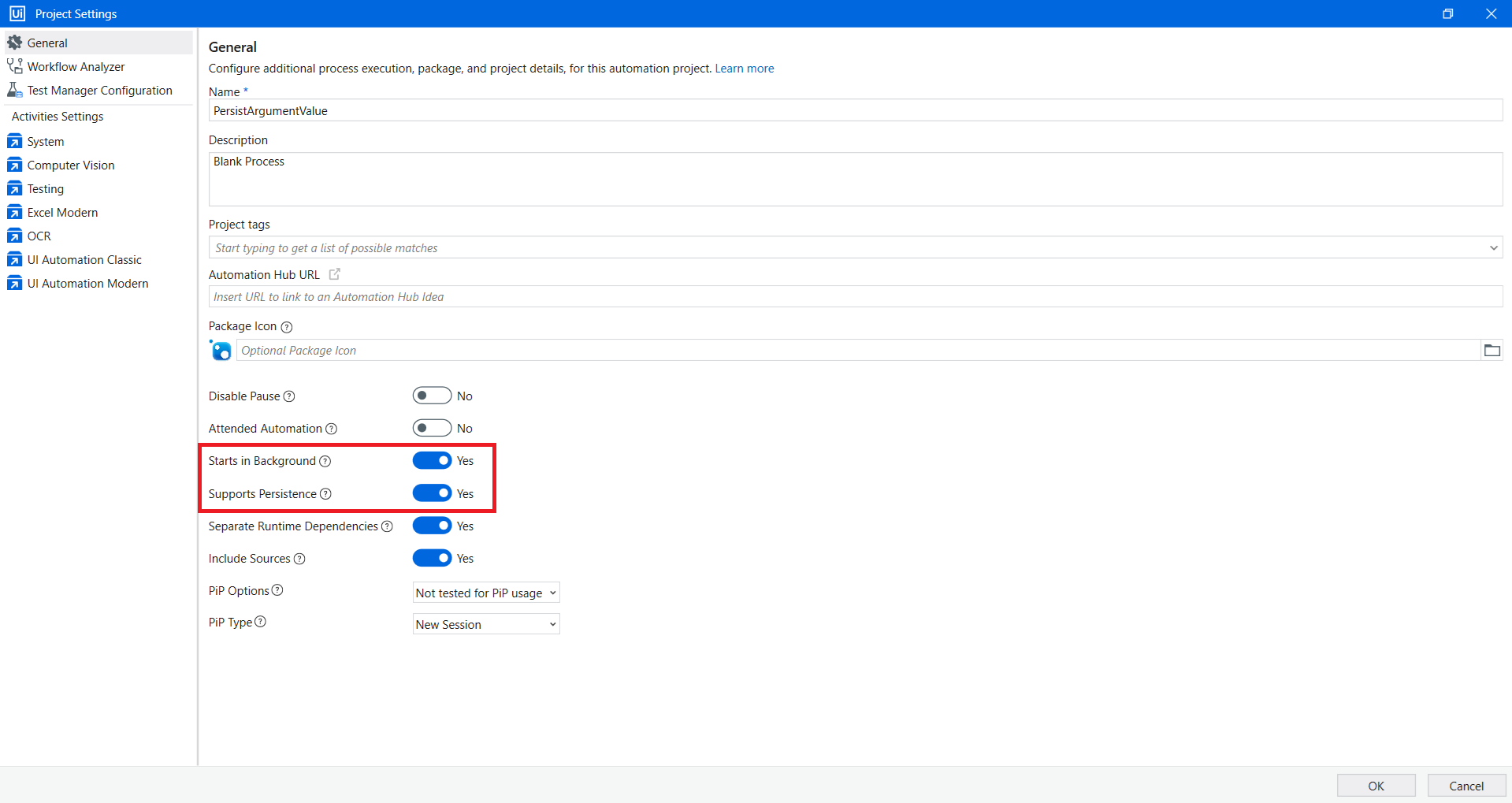 UiPath settings project Activities UiPath Community Forum