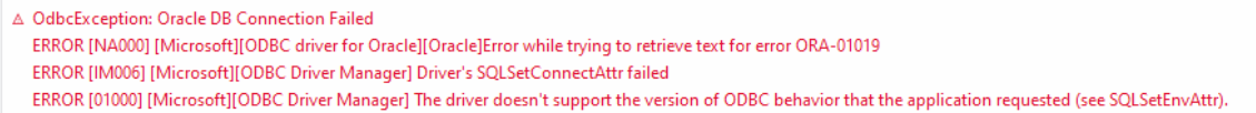 Error while trying to retrieve text for error ORA-01019 - Activities