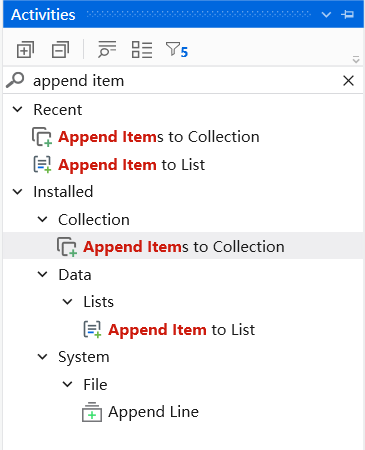 append items to collection