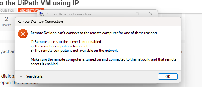 Connecting into the UiPath VM using IP - Orchestrator - UiPath ...