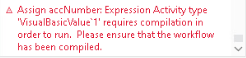 Error message now failing