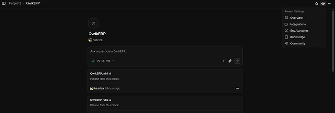 Then these are the project settings visible to me, and I can't find Git in it