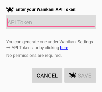 Enter API token