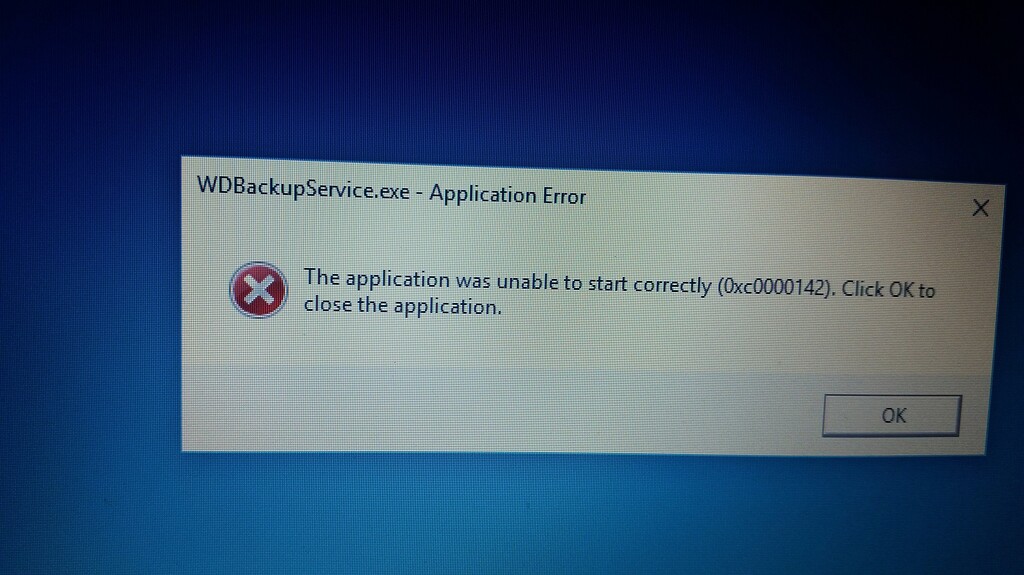 Oxc0000142 Application error - My Passport - WD Community