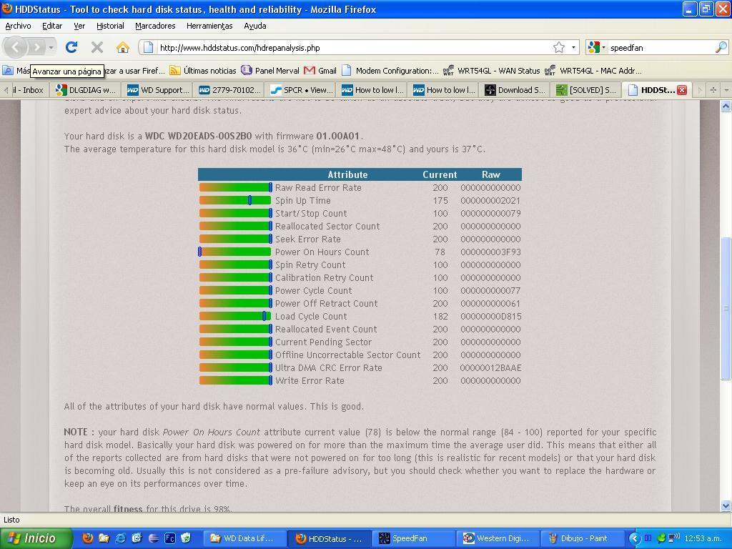 Smart status not available for a WD20EADS Desktop & Mobile Drives