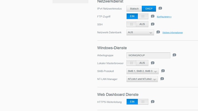 Einstellung WDmycloud