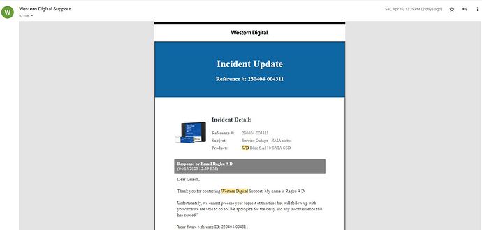 WD issue
