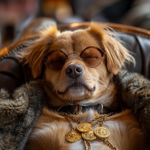 midjourney > crypto influencer slinging altcoins and shilling private dogmoney --v 6.0 --s 76